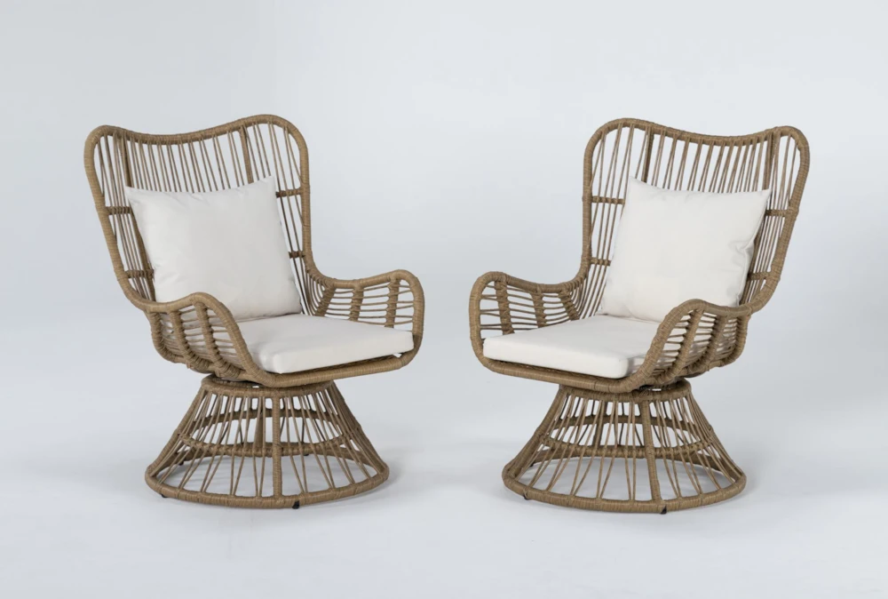 Boho Outdoor 2 Piece Swivel Chair Conversation Set