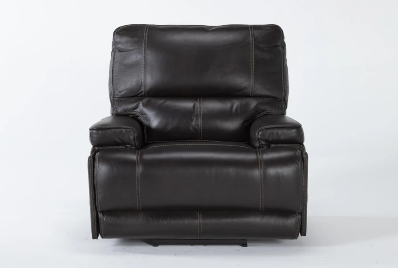 Watkins Coffee Leather Power Cordless Recliner with Power Headrest & USB - 360