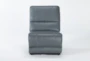 Watkins Blue Leather Armless Chair - Signature