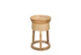 Round Raffia + Wood Accent Table  - Front