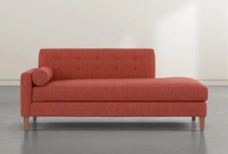 Serene Red Left Arm Facing Accent Chaise - Main