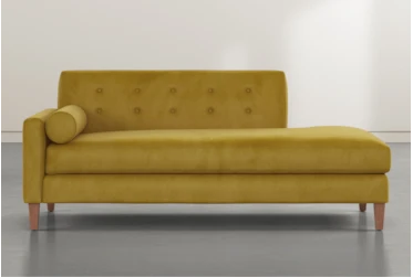 Serene Yellow Left Arm Facing Accent Chaise