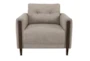 Taupe Wood Frame Accent Chair  - Front