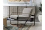 Taupe Accent + Brass Metal Accent Chair - Room