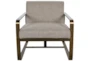 Taupe Accent + Brass Metal Accent Chair - Front