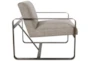 Taupe Accent + Brass Metal Accent Chair - Side