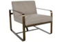 Taupe Accent + Brass Metal Accent Chair - Signature