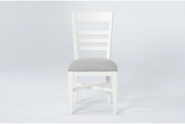 Ozzie White Upholstered Ladderback Dining Side Chair