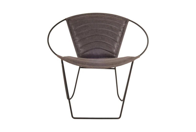 Grey Leather Accent Chair  - 360