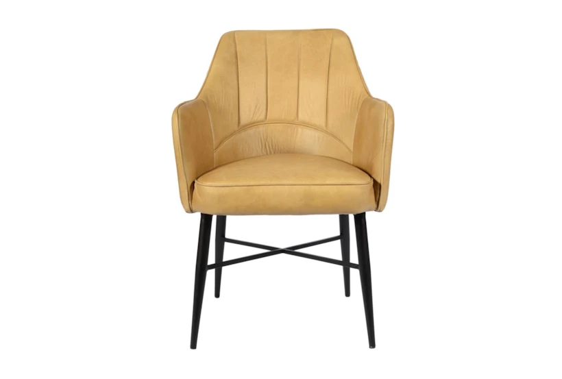 Tan Channel Leather Chair  - 360
