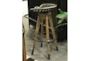 Iron And Wooden Tractor Seat 34" Barstool - Back