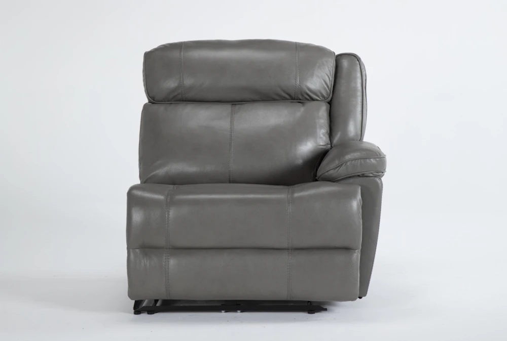 Eckhart Grey Leather Power Right Arm Facing Recliner with Power Headrest & USB