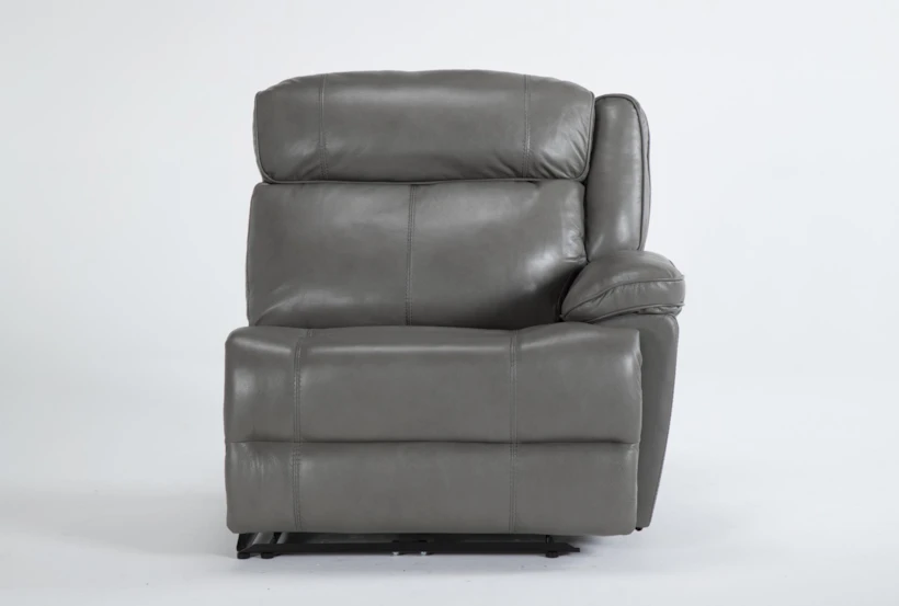 Eckhart Grey Leather Power Right Arm Facing Recliner with Power Headrest & USB - 360