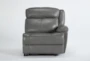 Eckhart Grey Leather Power Right Arm Facing Recliner with Power Headrest & USB - Signature