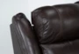 Eckhart Brown Leather Power Recliner with Power Headrest & USB - Detail