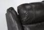 Eckhart Brown Leather 65" Power Reclining Loveseat with Power Headrest & USB - Detail