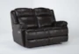 Eckhart Brown Leather 65" Power Reclining Loveseat with Power Headrest & USB - Side