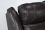 Eckhart Brown Leather 86" Power Reclining Sofa with Power Headrest & USB - Detail