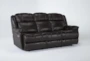 Eckhart Brown Leather 86" Power Reclining Sofa with Power Headrest & USB - Side