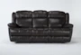 Eckhart Brown Leather 86" Power Reclining Sofa with Power Headrest & USB - Signature