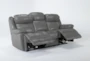 Eckhart Grey Leather 86" Power Reclining Sofa with Power Headrest & USB - Recline