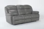 Eckhart Grey Leather 86" Power Reclining Sofa with Power Headrest & USB - Side