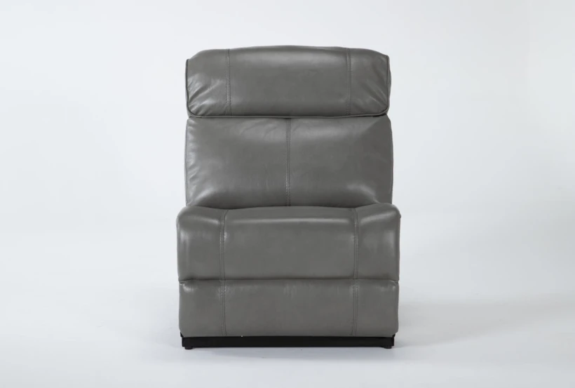 Eckhart Grey Leather Armless Chair - 360
