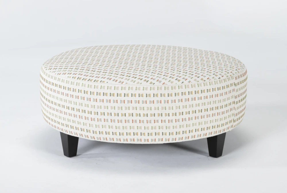 Perch Ii Fabric Large Round Ottoman, Large Round Ottoman Coffee Table