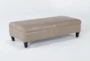 Perch II 58" Leather Large Rectangle Storage Ottoman - Side