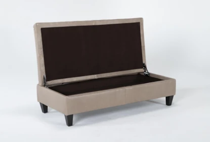 Perch Ii Leather Large Rectangle, Large Leather Ottoman With Storage