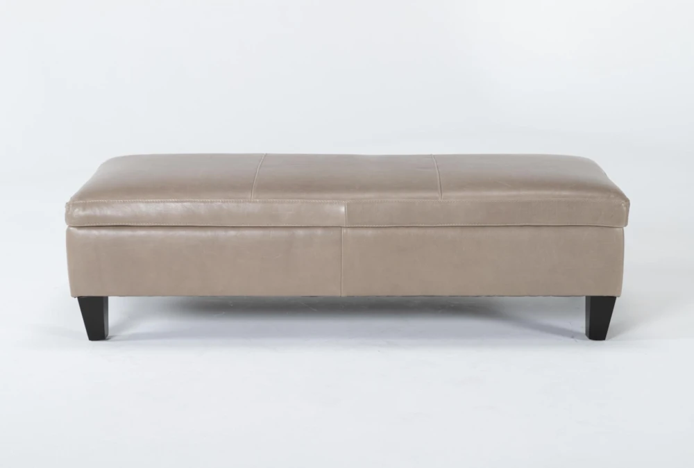 Perch Ii Leather Large Rectangle, Storage Leather Ottoman