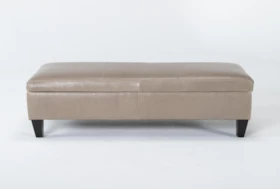 Perch II 58" Leather Large Rectangle Storage Ottoman