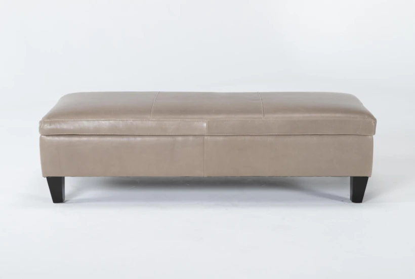 Perch II 58" Leather Large Rectangle Storage Ottoman - 360