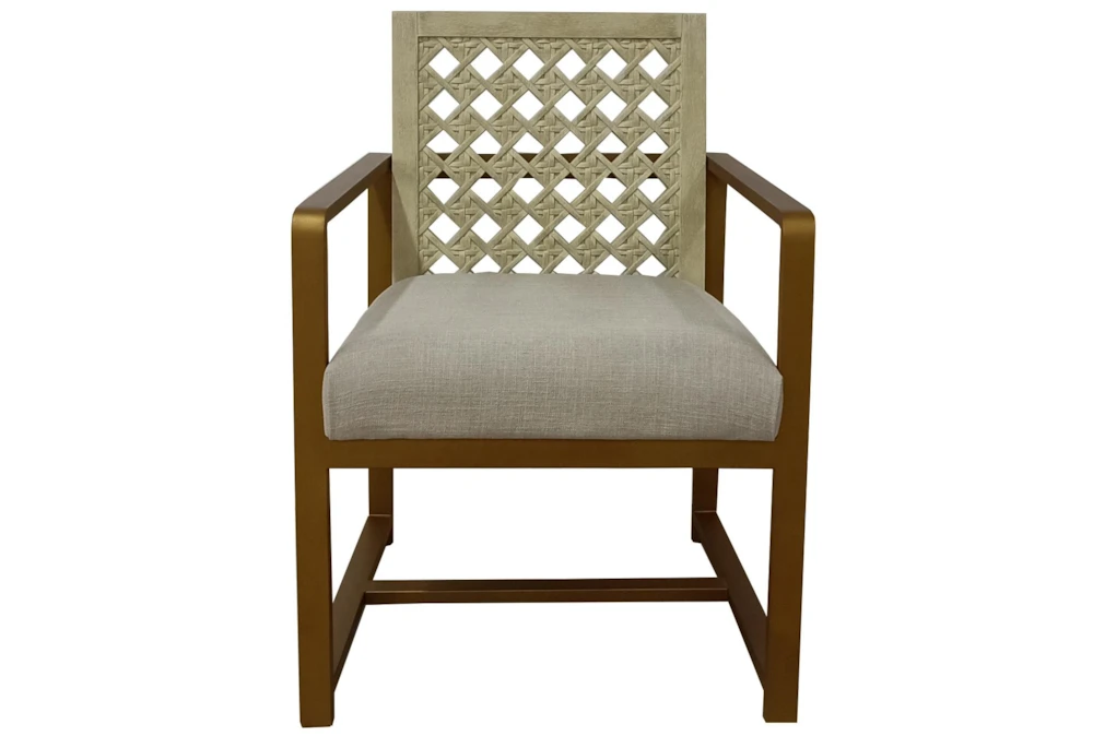 Washed White + Brass Arm Chair