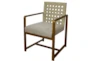 Washed White + Brass Arm Chair - Side