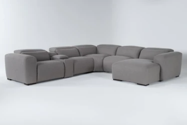 Morro Bay 6 Piece 145" Power Reclining Modular Sectional With Right Arm Facing Chaise