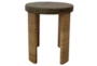 Wood + Abaca Rope Round Accent Table - Front