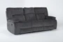 Chadrick Grey 88" Manual Reclining Sofa with Dropdown Console & USB - Side