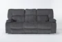 Chadrick Grey 88" Manual Reclining Sofa With Dropdown Console - Signature