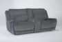 Terence Graphite 101" 3 Piece Power Reclining Modular Console Loveseat with Power Headrest & USB - Side