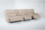 Watkins Linen Leather 130" 5 Piece Power Cordless Reclining Modular Home Theater Sectional with Power Headrest & USB - Side