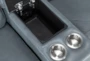 Watkins Blue Leather 89" 3 Piece Power Cordless Reclining Modular Console Loveseat with Power Headrest & USB - Detail