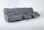 Watkins Blue Leather 130" 5 Piece Power Cordless Reclining Modular Home Theater Sectional with Power Headrest & USB - Side