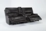 Watkins Coffee Leather 89" 3 Piece Power Cordless Reclining Modular Console Loveseat with Power Headrest & USB - Side