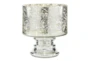 6 Inch Mercury Glass Cylinder Pedestal Vase - Front