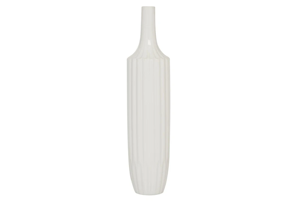 Round White Texture Vase Tall