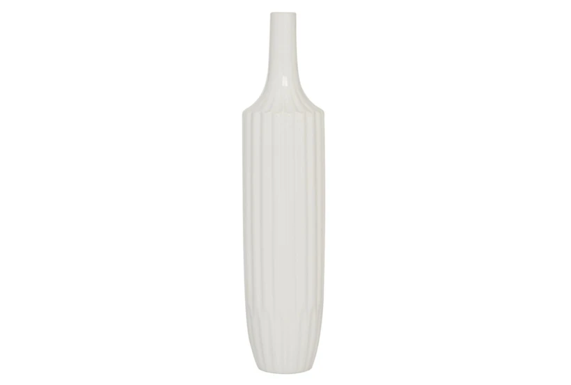 Round White Texture Vase Tall - 360