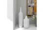 Round White Texture Vase Tall - Room
