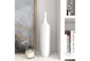 Round White Texture Vase Tall - Room