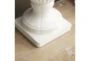 26 Inch White Ceramic Urn Vase With Lid - Detail